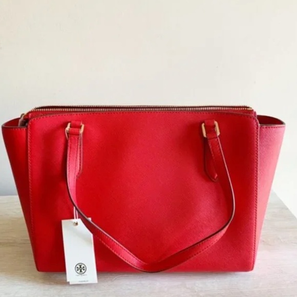 tory burch red small tote bag 🌼 - Picture 2 of 6